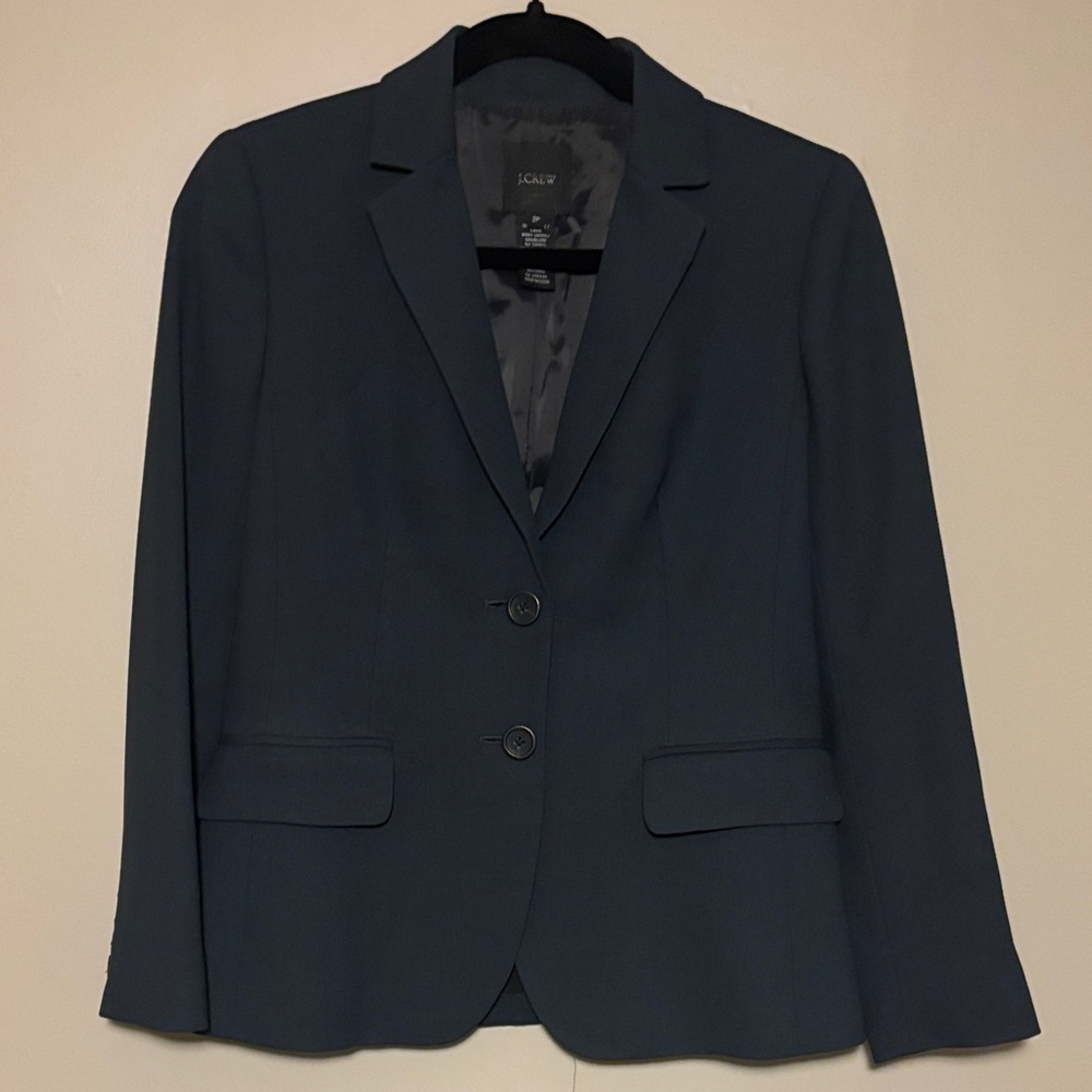 J. Crew Women's Dark Gray Suit Jacket 2P Petite